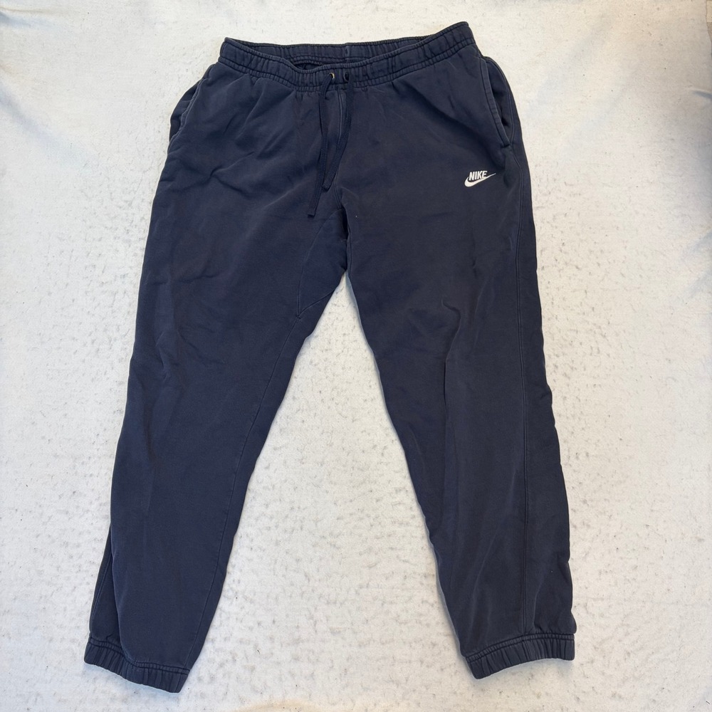 Nike Sweatpants Mens XL Navy Blue Fleece Joggers Embroidered Logo